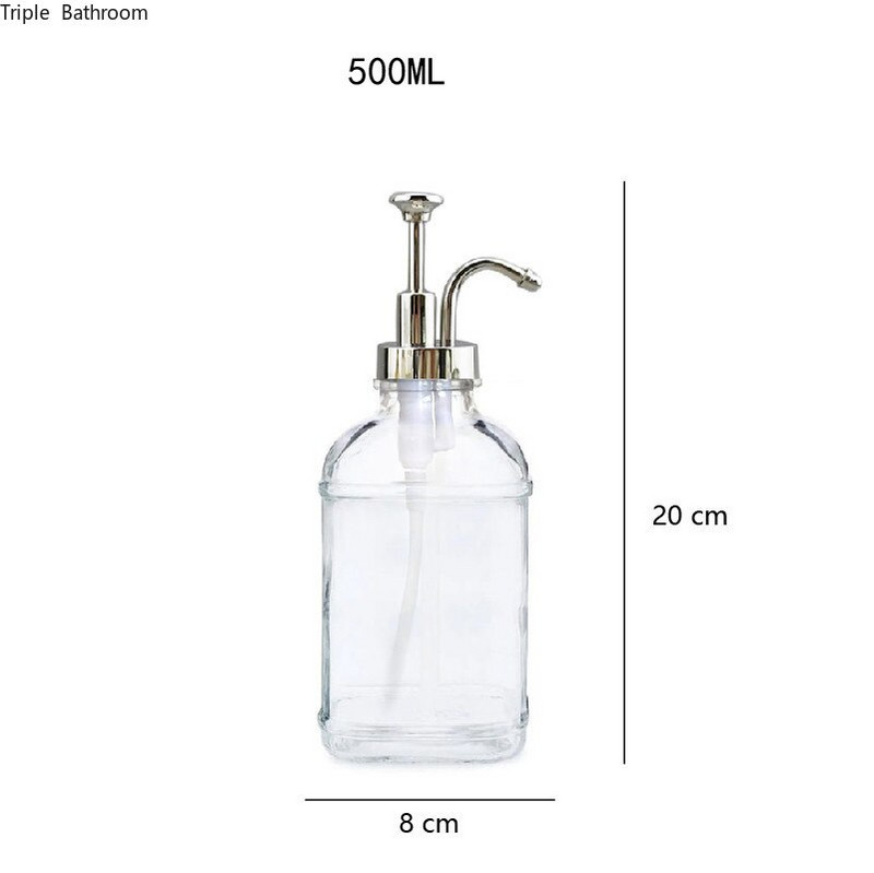 Скандинавска стъклена бутилка за лосион Бутилка за домашна баня Течен сапун Бутилка за шампоан Помпа за лосион Бутилка Държач за душ гел Празен контейнер