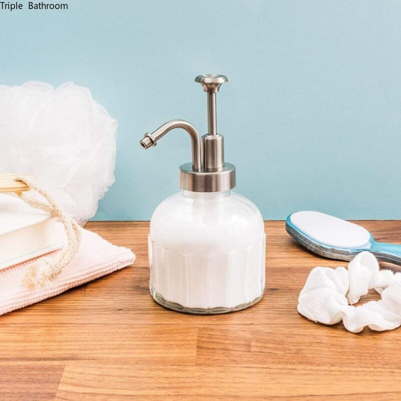 Скандинавска стъклена бутилка за лосион Бутилка за домашна баня Течен сапун Бутилка за шампоан Помпа за лосион Бутилка Държач за душ гел Празен контейнер