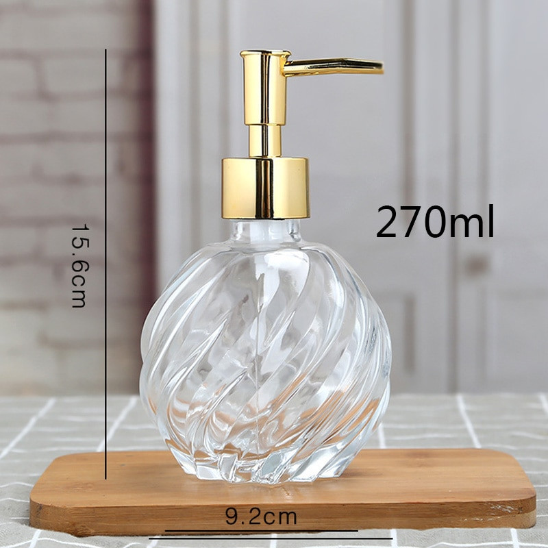 125 ml/270 ml стъклен диспенсър за течен сапун с ръчно налягане Аксесоар за мивка за баня Неплъзгащ се преносим диспенсър за дезинфектант