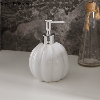 Керамичен дозатор за течен сапун с форма на бяла тиква Пътуване Многофункционални аксесоари за баня Бутилка с лосион за шампоан за баня 400 ml