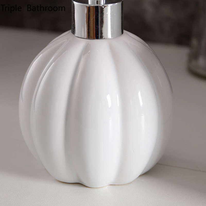 Керамичен дозатор за течен сапун с форма на бяла тиква Пътуване Многофункционални аксесоари за баня Бутилка с лосион за шампоан за баня 400 ml