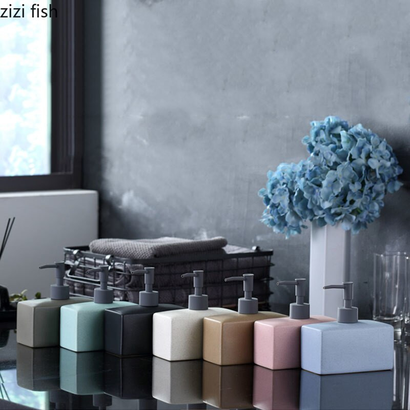 Paprastas stačiakampis keraminis nešiojamas muilo dozatorius šampūno buteliukas rankų dezinfekavimo indelis vonios kambario priedai 500 ml losjono buteliukas