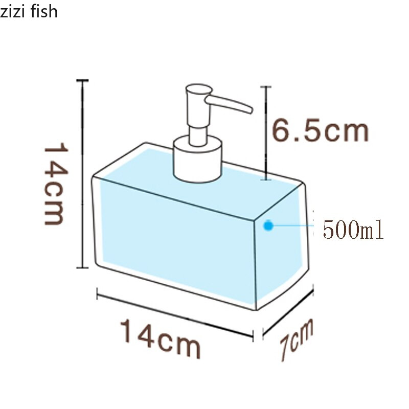 Paprastas stačiakampis keraminis nešiojamas muilo dozatorius šampūno buteliukas rankų dezinfekavimo indelis vonios kambario priedai 500 ml losjono buteliukas