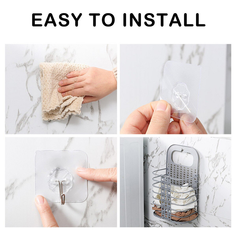 Falra szerelhető szennyeskosár Összehajtható műanyag szennyeskosár Összecsukható akasztós kosár Hordozható, nagy kapacitású, piszkos