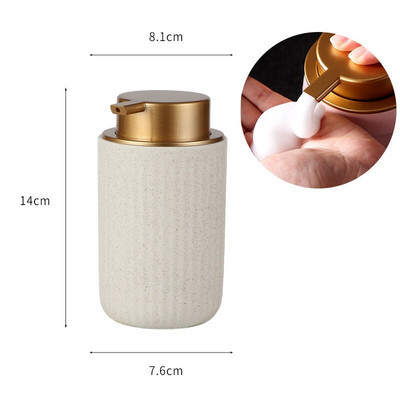 Керамични бутилки за баня Буркани с шампоан Балсам за коса Дозатори за течен сапун Стъклен празен контейнер Помпа Преса Аксесоари за баня