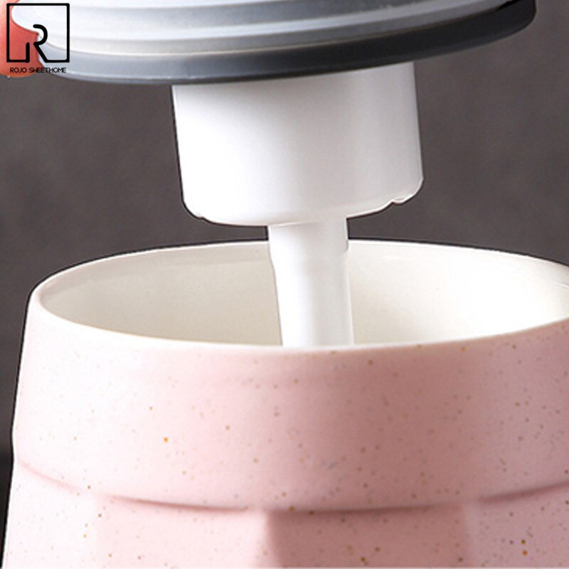 Керамични бутилки за баня Буркани с шампоан Балсам за коса Дозатори за течен сапун Стъклен празен контейнер Помпа Преса Аксесоари за баня