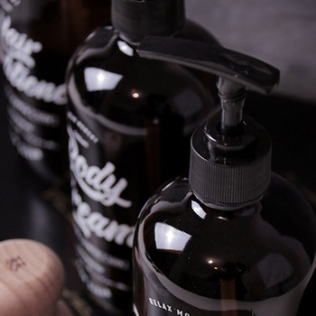 500ml Μπουκάλια Boston Glass Shampoo Bottle Simple Brown Hand Washing Body Cream Storage Bottle Nordic Bath Hair Conditioner
