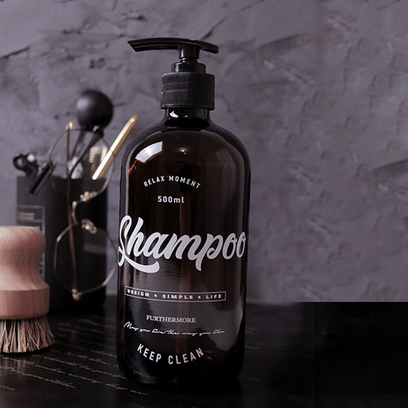 500 ml-es Boston Glass samponos flakonok egyszerű barna kézmosó testápoló krém tároló flakon Nordic Bath hajbalzsam alpalack
