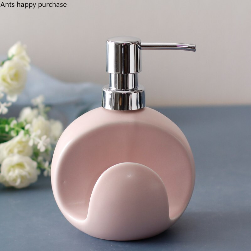 Sticlă de loțiune din ceramică, dozator de săpun, sticla cu dublu scop, scaun cu burete, sticla dezinfectantă pentru mâini, accesorii pentru baie