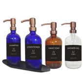 Sticlă de săpun de baie de 500 ml Sampon de uz casnic Gel de duș Recipient pentru loțiune de corp Sticla de sticlă goală tip împingere