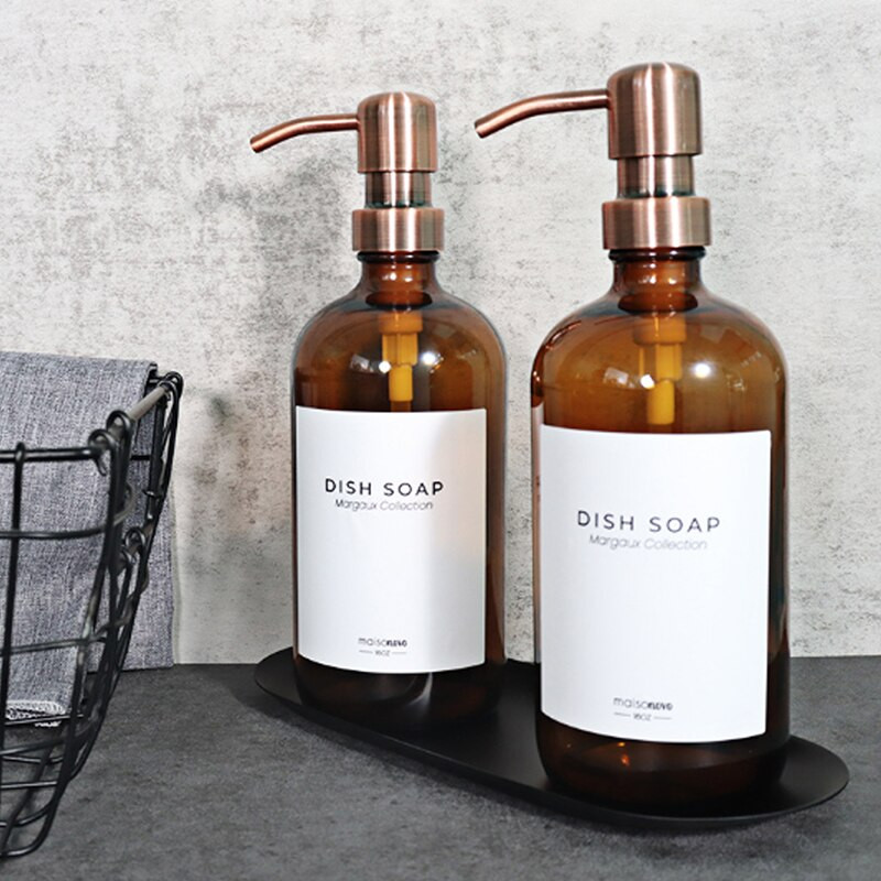 Sticlă de săpun de baie de 500 ml Sampon de uz casnic Gel de duș Recipient pentru loțiune de corp Sticla de sticlă goală tip împingere