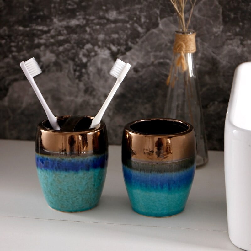 Prabangus Ice Crack Keraminis nešiojamas muilo dozatorius Muilo laikiklis Dantų šepetėlio laikiklis Dantų Puodelio Puodelis Vonios Priedai