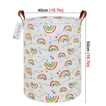 Πολλαπλών χρήσεων Rainbow Laundry Hamper Αδιάβροχο βαμβακερά βρώμικα ρούχα Καλάθι αποθήκευσης Πτυσσόμενος κάδος οργάνωσης παιχνιδιών για μπάνιο υπνοδωματίου