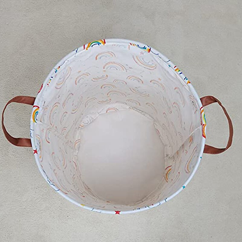 Višenamjenska Rainbow korpa za rublje Vodootporna pamučna košara za pohranu prljave odjeće Sklopivi organizator za igračke Kanta za spavaću sobu Kupaonica