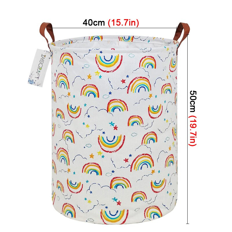 Višenamjenska Rainbow korpa za rublje Vodootporna pamučna košara za pohranu prljave odjeće Sklopivi organizator za igračke Kanta za spavaću sobu Kupaonica