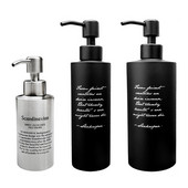 Rozsdamentes acél szappanadagoló Újratölthető üres pumpás palack sampon testápoló testápoló balzsam zuhany adagoló betűvel