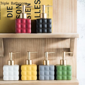 Nordic Ceramics Μπουκάλι υγρού σαπουνιού Rubik\'s Cube Shape Hand Dispenser Bottle Pomp Bottle Bottle Αξεσουάρ μπάνιου