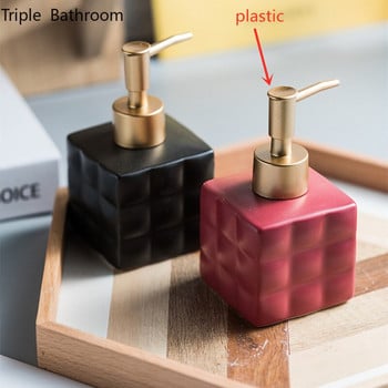 Бутилка за течен сапун Nordic Ceramics Бутилка с форма на кубче на Рубик Дозатор за сапун за ръце Празна бутилка с помпа Аксесоари за баня