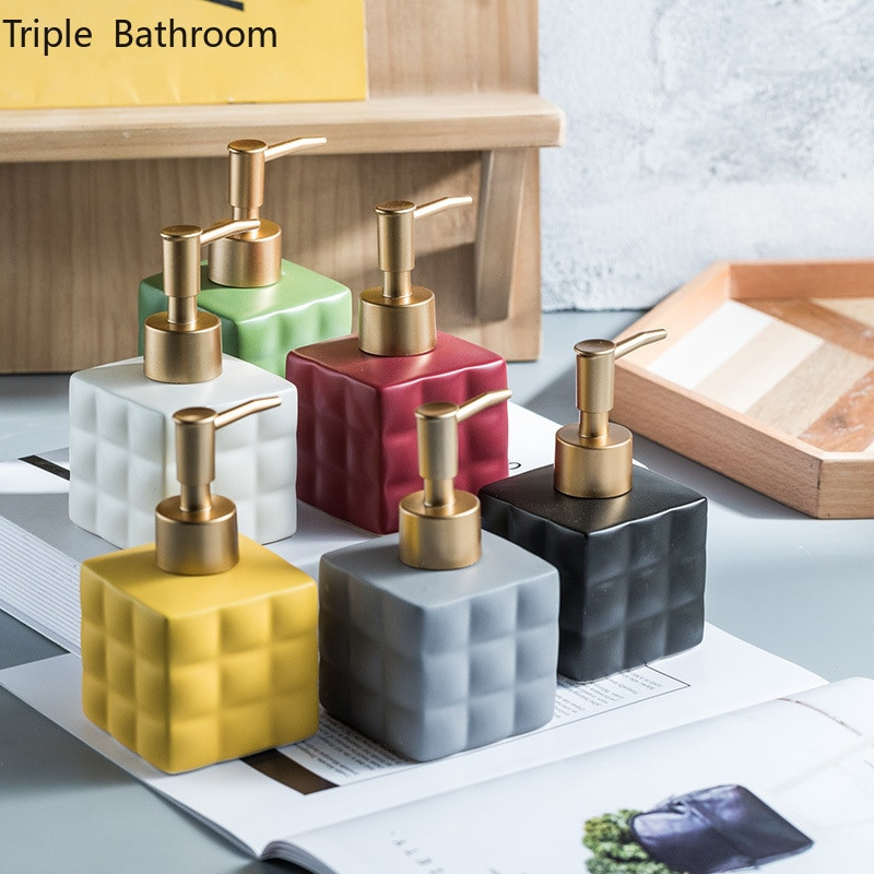 Nordic Ceramics folyékony szappanos palack Rubik kocka alakú kézi szappanadagoló palack Üres pumpás palack Fürdőszoba kiegészítők