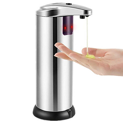 Автоматичен дозатор за течен сапун от неръждаема стомана Интелигентен сензор 250ML Индукционен дозатор за дезинфектант за измиване на ръце Начало Кухня Баня