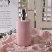 Nordic Style rózsaszín kerámia folyékony szappanadagoló sampon palack lotion palack csuklópánt kézi adagoló fürdőszobai utazási kellékek