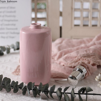 Скандинавски стил Розов керамичен дозатор за течен сапун Бутилка за шампоан Бутилка за лосион Дозатор за ръце Дозатор за баня Консумативи за пътуване