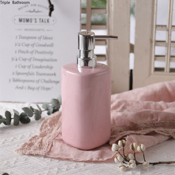 Nordic Style Pink Ceramic Liquid Soap Dispenser Bottle Lotion Bottle Wristband Hand Dispenser Μπάνιο Ταξιδιωτικές προμήθειες