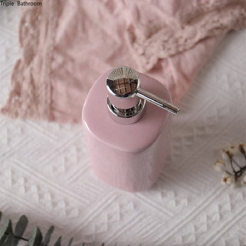 Nordic Style Pink Ceramic Liquid Soap Dispenser Bottle Lotion Bottle Wristband Hand Dispenser Μπάνιο Ταξιδιωτικές προμήθειες