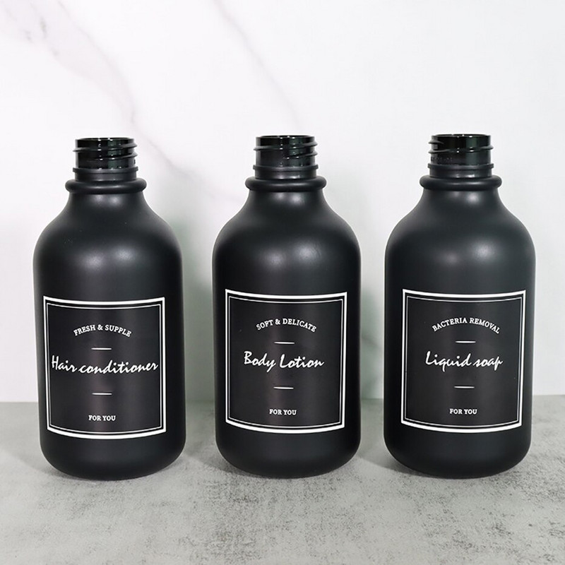 300 ml Muilo dozatorius Šampūnas Kūno prausiklis Kondicionierius Juoda Užpildomas tuščias butelis vonios dušo rinkinys Kelioninis dėklas