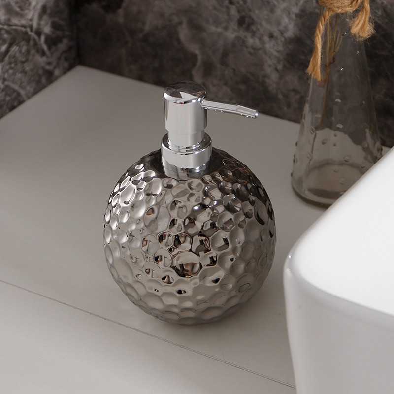 Ezüst sampon adagoló kerámia háztartási lotion palackok fertőtlenítő flakonok tartály folyékony szappan adagoló fürdőszobai kiegészítők