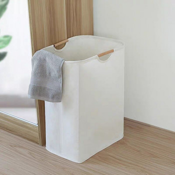 Японска проста сгъваема преносима кърпа Кошница за мръсни дрехи Кошница за домакинство, спалня, баня, Бяла кошница за пране LB595