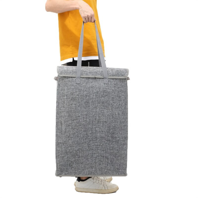 Сгъваема кошница за пране Кошница за съхранение с капак Домакински