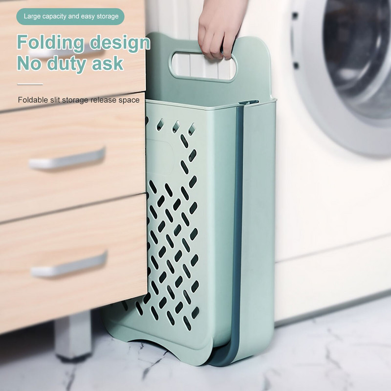 Falra szerelhető mosodai kosár Összehajtható műanyag szennyeskosár Összecsukható szennyeskosár akadály Hordozható nagy kapacitású piszkos