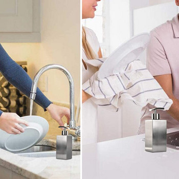 Дозатор за сапун за баня от неръждаема стомана Бутилка за лосион за ръце Дозатор за течен сапун за плот за кухня и спалня