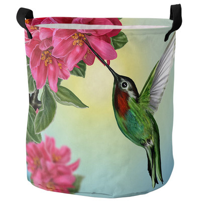Tavaszi cseresznyevirág kolibri piszkos szennyes kosár Összehajtható otthoni szervező kosár ruházat gyerek játék tároló kosár