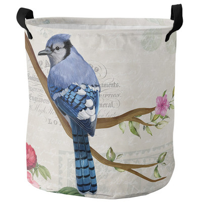 Tavaszi cseresznyevirág kolibri piszkos szennyes kosár Összehajtható otthoni szervező kosár ruházat gyerek játék tároló kosár