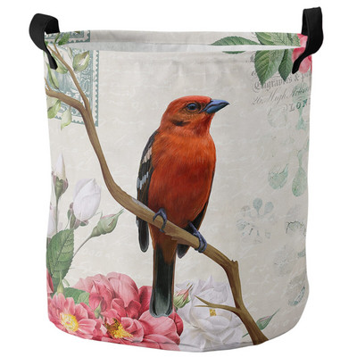 Tavaszi cseresznyevirág kolibri piszkos szennyes kosár Összehajtható otthoni szervező kosár ruházat gyerek játék tároló kosár
