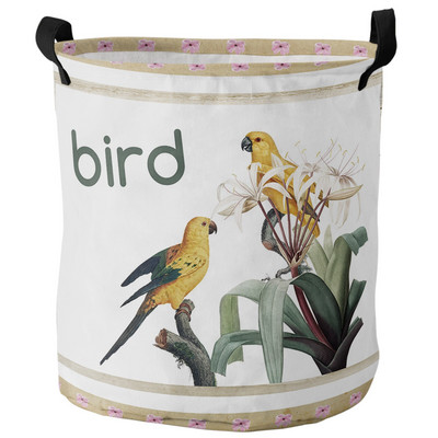 Tavaszi cseresznyevirág kolibri piszkos szennyes kosár Összehajtható otthoni szervező kosár ruházat gyerek játék tároló kosár