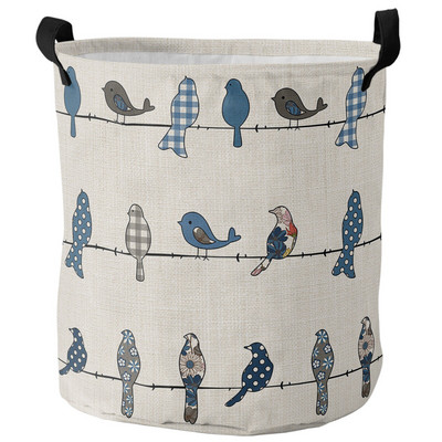 Tavaszi cseresznyevirág kolibri piszkos szennyes kosár Összehajtható otthoni szervező kosár ruházat gyerek játék tároló kosár