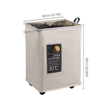 Rolling Corner szennyes kosár Tartós szennyes válogató Hamper Ruhák Tároló kosár Bin Szervező Mosótáska