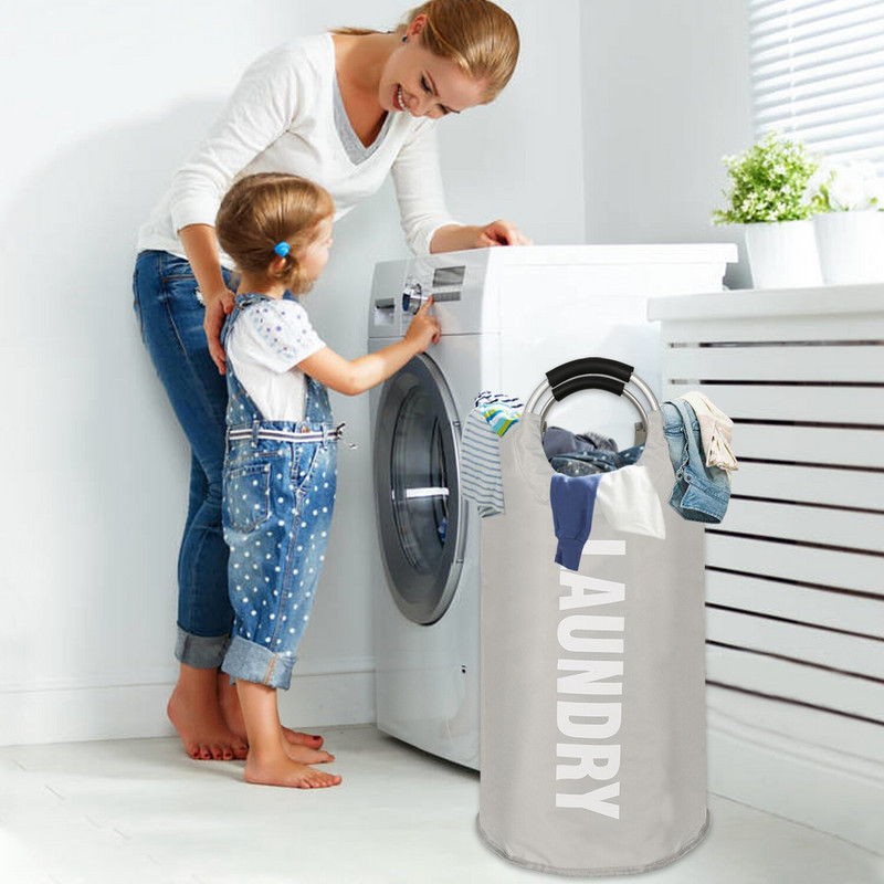 GoMaihe Nagy összecsukható szennyes kosár Piszkos ruhatáska tároló Kosár játékokhoz kosár fogantyúval szennyes vödör Tárolókosár