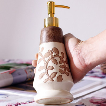 Луксозен керамичен дозатор за сапун Ретро държач за дезинфектант за ръце Скандинавски шампоан Балсам Преса за измиване на тяло Бутилка Аксесоари за баня