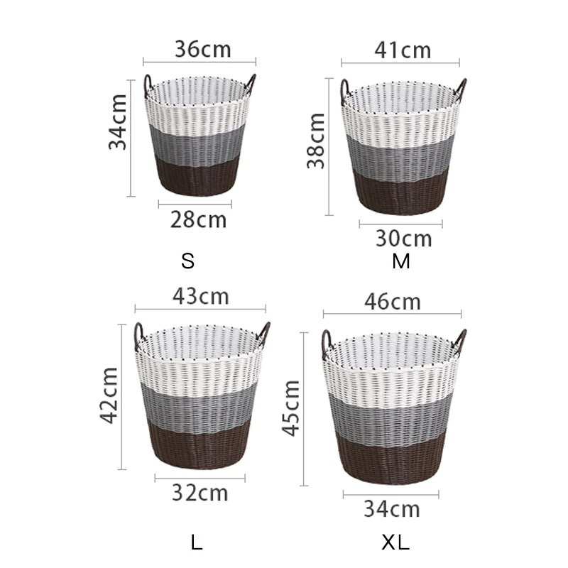 Кош за пране с голям капацитет Пластмасова имитация на ратан Кош за съхранение на мръсни дрехи Домакинска сгъваема кофа за дрехи Органайзер