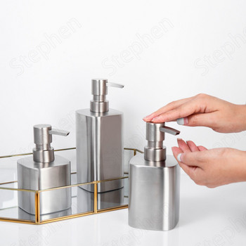Златен дозатор за сапун от неръждаема стомана Nordic Modern Scrub Сребърно покритие Emtey Bottler Шампоан Аксесоари за декорация на баня