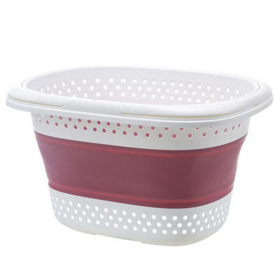 Nordic hordozható összecsukható mosodai kosár fogantyús kád műanyag piszkos tároló kosár nagy háztartási szennyes kosár, ruhák vödör