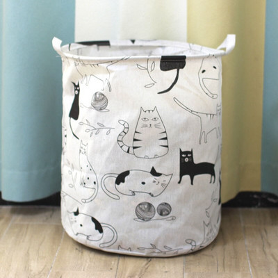 Kanta za pohranu pamuka i lana od nordijske tkanine Stolna košara za pranje prljave odjeće Sklopiva kutija za pohranjivanje sitnih stvari