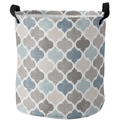 Geometrijska žuto siva vintage marokanska košara za prljavo rublje Sklopiva košara za kućni organizator Odjeća Košara za pohranu dječjih igračaka
