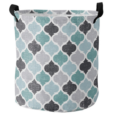 Geometrijska žuto siva vintage marokanska košara za prljavo rublje Sklopiva košara za kućni organizator Odjeća Košara za pohranu dječjih igračaka