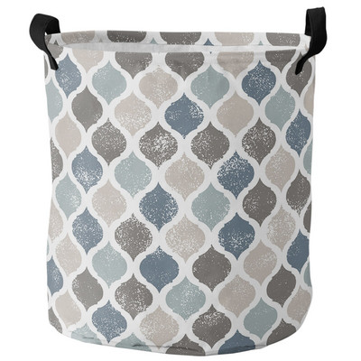 Geometrijska žuto siva vintage marokanska košara za prljavo rublje Sklopiva košara za kućni organizator Odjeća Košara za pohranu dječjih igračaka