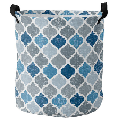 Geometrijska žuto siva vintage marokanska košara za prljavo rublje Sklopiva košara za kućni organizator Odjeća Košara za pohranu dječjih igračaka